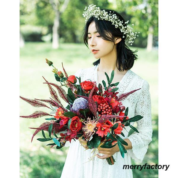 【訳あり品】 ◆ウエディングブーケ 結婚式 ローズ 造花 ウェディング用 アレンジメント 花嫁 披露宴 安い 手作り キット ブライダルブーケ ジュエリー 【F1963700948】(10764円)