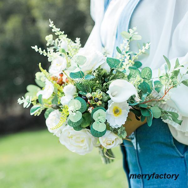 ◆ウエディングブーケ 結婚式 ローズ 造花 ウェディング用 アレンジメント 花嫁 披露宴 安い 手作り キット ブライダルブーケ ジュエリー 