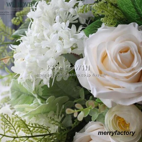 ◆ウエディングブーケ 結婚式 ローズ 造花 ウェディング用 アレンジメント 花嫁 披露宴 安い 手作り キット ブライダルブーケ ジュエリー 