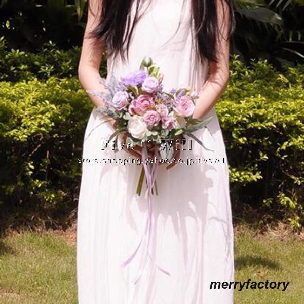 ◆ウエディングブーケ 結婚式 ローズ 造花 ウェディング用 アレンジメント 花嫁 披露宴 安い 手作り キット ブライダルブーケ ジュエリー 