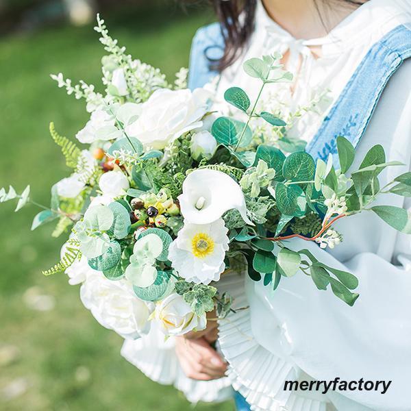 ◆ウエディングブーケ 結婚式 ローズ 造花 ウェディング用 アレンジメント 花嫁 披露宴 安い 手作り キット ブライダルブーケ ジュエリー 