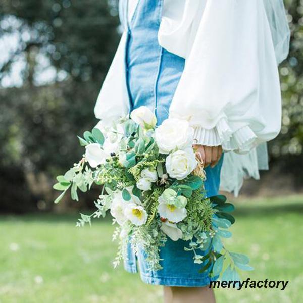 ◆ウエディングブーケ 結婚式 ローズ 造花 ウェディング用 アレンジメント 花嫁 披露宴 安い 手作り キット ブライダルブーケ ジュエリー 