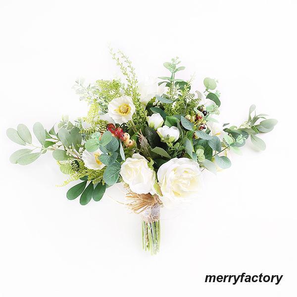 ◆ウエディングブーケ 結婚式 ローズ 造花 ウェディング用 アレンジメント 花嫁 披露宴 安い 手作り キット ブライダルブーケ ジュエリー 