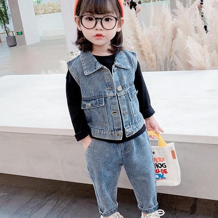 3点セット デニムベスト ジージャン デニムジャケット 男の子 女の子 