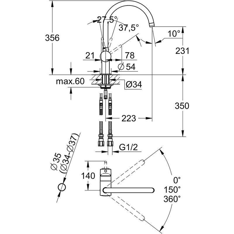 キッチン混合栓　JP350700(3028500J)グローエ(GROHE)　MINTA　ミンタ　シングルレバーキッチン混合栓　コールドスタート(グローエ正規