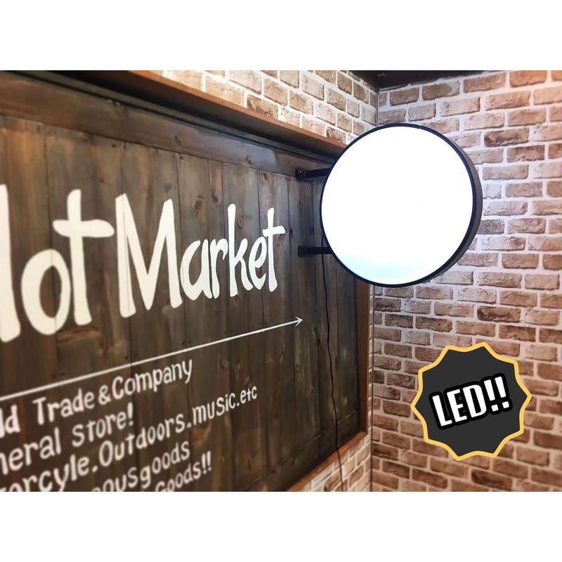 LED　屋外　看板　カフェ　店舗看板　古着　屋外　街灯　店舗看板　飲食店　カフェ　看板　丸型　電灯　丸型　街灯　(ブラック)のは看板です。　飲食店　LED　古着　電灯　(ブラック)