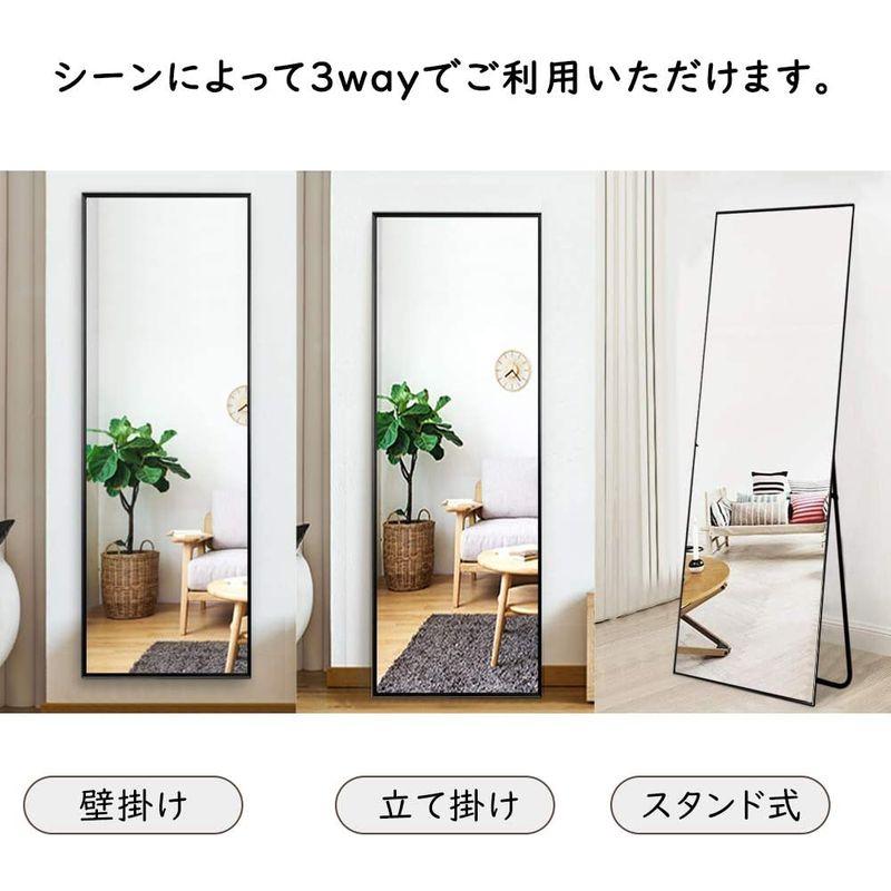 【値下げ⭕️】 家具 MiraHope 大型 姿見鏡 全身ミラー (ブラック， 160*50CM) 【2072874498】(11364円)