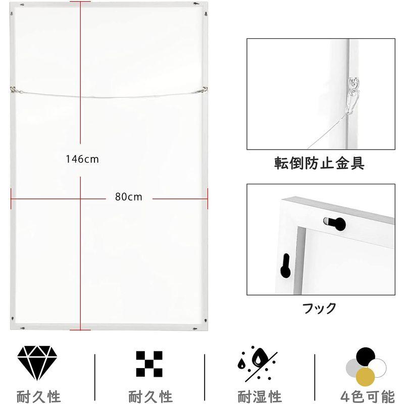 【新版】 家具・インテリア MiraHope 全身鏡 おしゃれ 全身 鏡 大きい 姿見鏡 立てかけミラー 全身ミラー 壁掛け鏡 (ホワイト， 146*80CM) 【2505173756】(13734円)