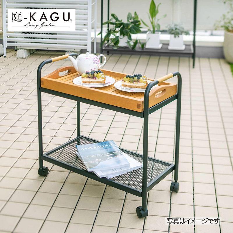 家具 タカショー(Takasho) フラワースタンド テラスラック2段 キャスター付 MSF-32 ブラック 約幅60cm×奥行30cm×高さ56 Takasho ブラック 約幅60cm×奥行30cm×高さ56 フラワースタンド テラスラック2段 キャスター付 MSF 　タカショー サイズ