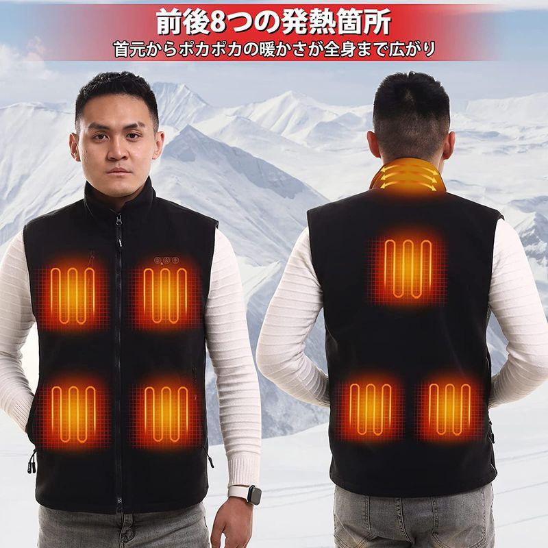 ARRIS 7.4V 電熱ベスト S-XXXL サイズ 調整可能 ブラック ARRIS