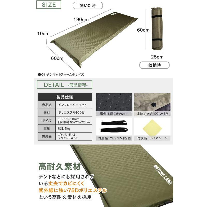 キャンプインストラクター推薦NATURE LAND キャンプ マット 極厚 10cm  