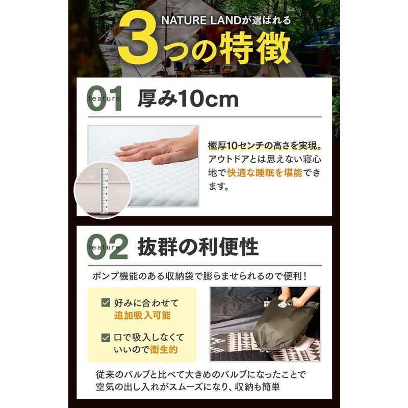 キャンプインストラクター推薦NATURE LAND キャンプ マット 極厚 10cm  