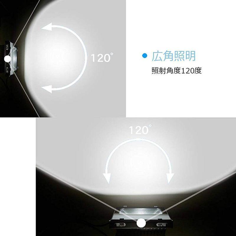 LED照明 超薄型・超高輝度 LED投光器 50W 500W相当 昼光色 5000LM AC85~265V 高放熱性 安全性高い 広い範囲照射可能 防塵 - 6
