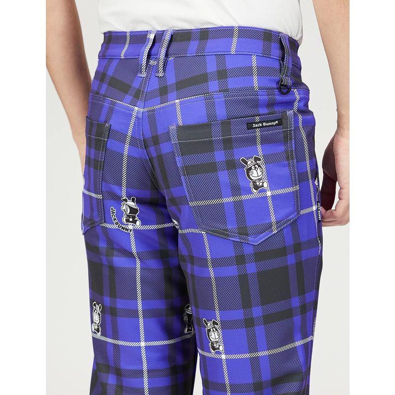ゴルフ ジャックバニー メンズ ロングパンツ ドラえもんコラボ商品(チェック柄) / / 262-2231021 080_パープル 5 L ゴルフ ジャックバニー メンズ ロングパンツ ドラえもんコラボ商品 チェック柄 080_パープル 97% ポリエステル， 3% ポリウレタン