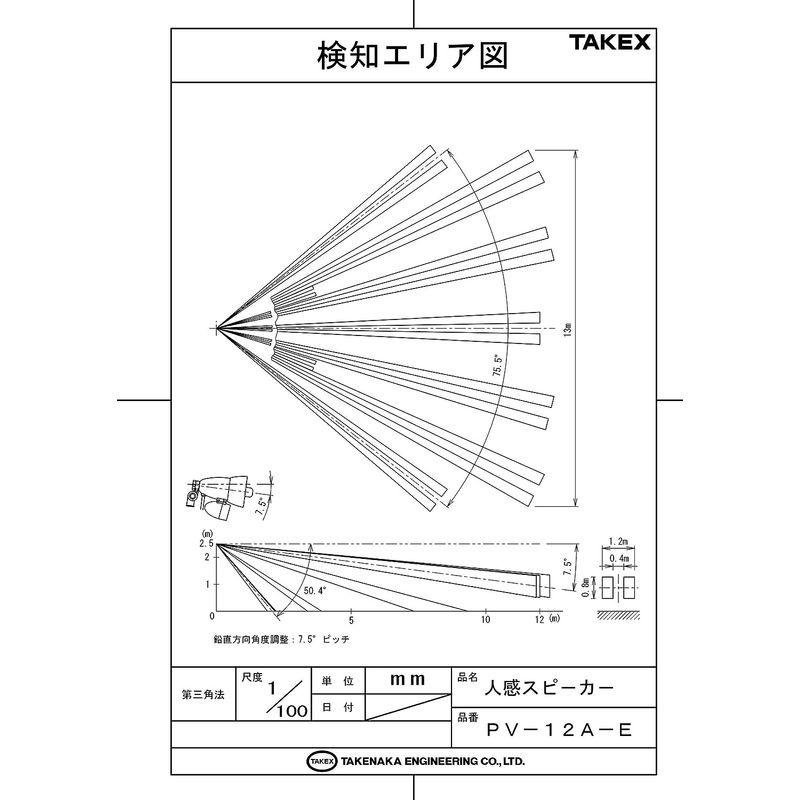 電子機器　人感スピーカーセンサー付スピーカー・音声案内・威嚇　屋外用　PV-12A-E　竹中エンジニアリング