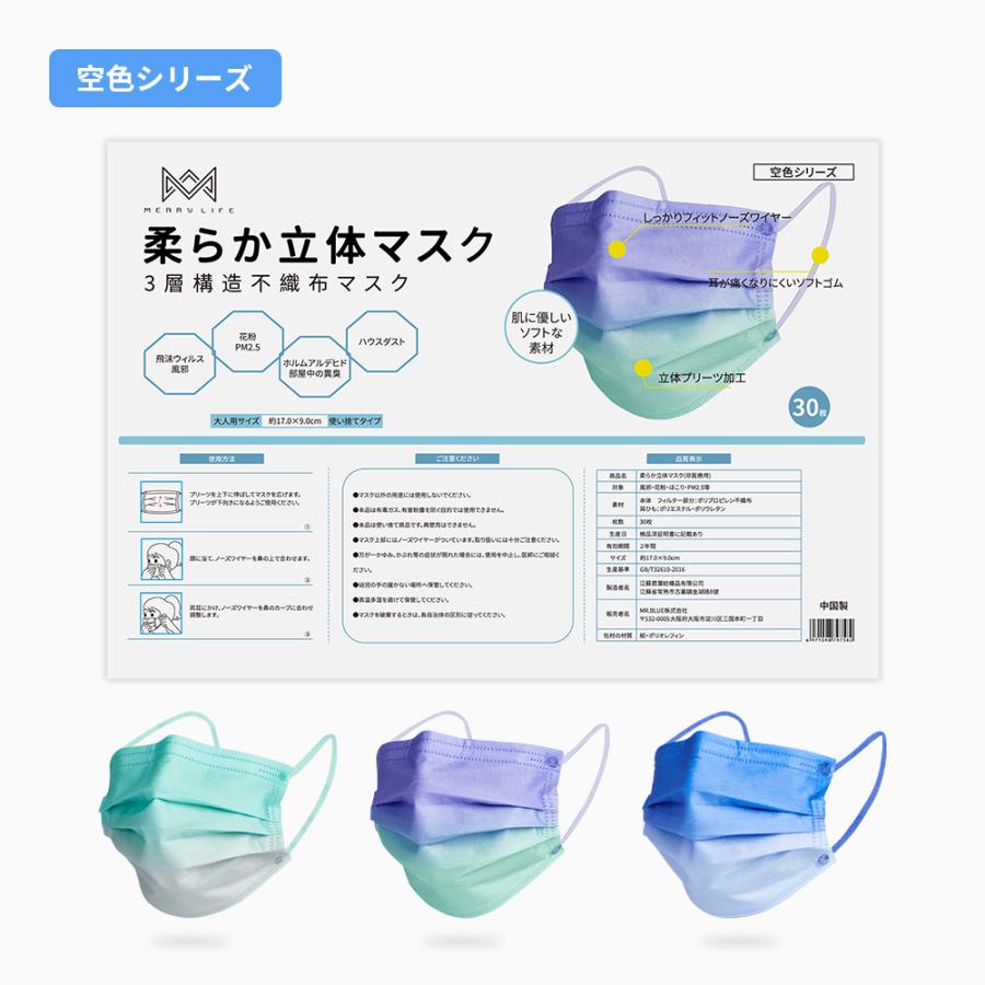 MERRYLIFE ファッションマスク グラデーション 即日発送可 不織布 