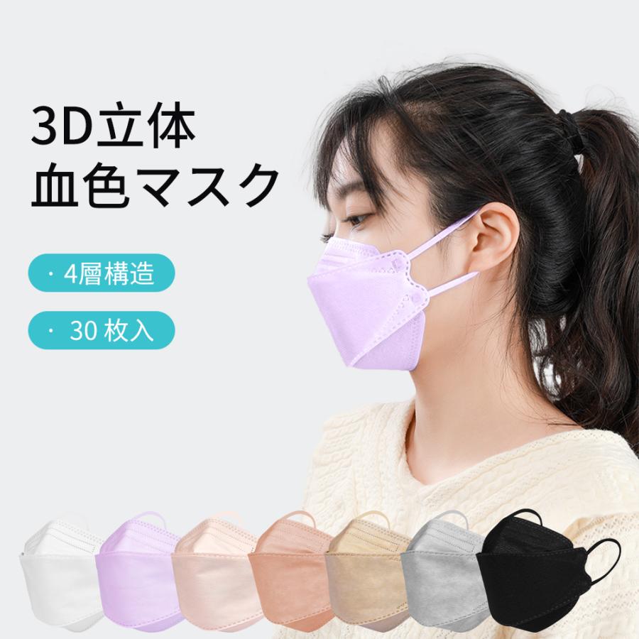 MERRYLIFE マスク kf94 3D立体構造 不織布 30枚 大人用 4層構造 個別