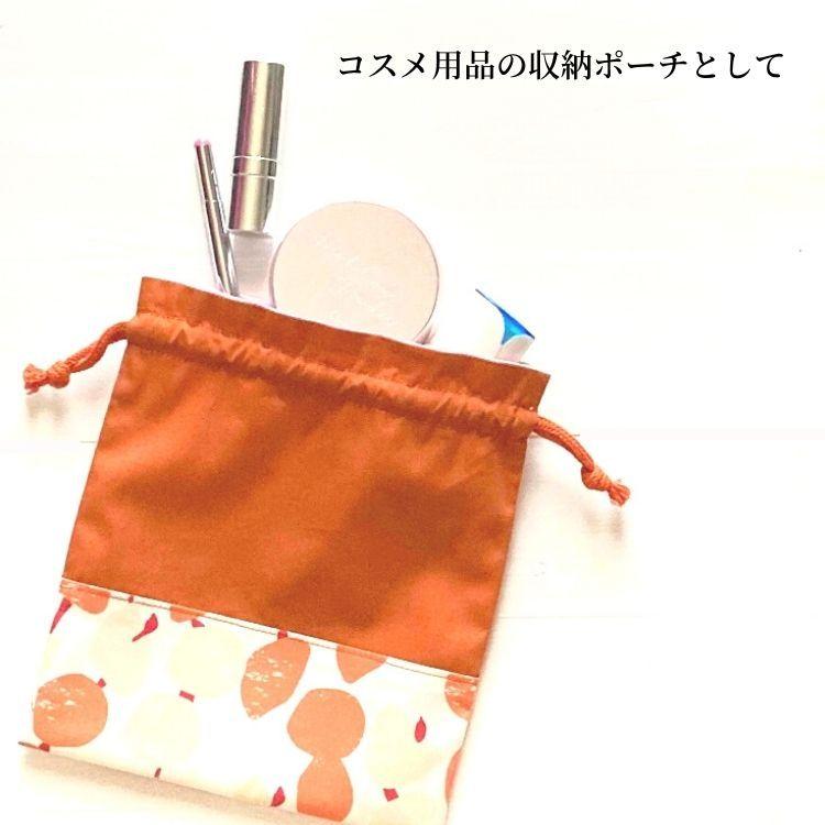 切り替え付き巾着ポーチ【Sサイズ】☆Dracaena Spp./入園 入学