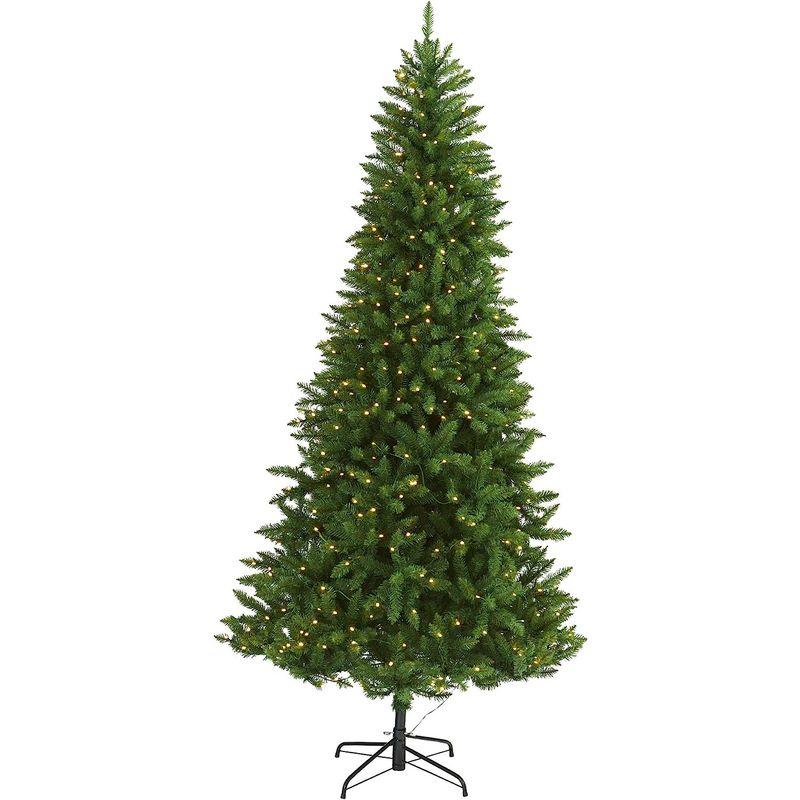 Nearly　Natural　7.5フィート　グリーンバレー　モミ　人工クリスマスツリー　クリアLEDライト500個付き