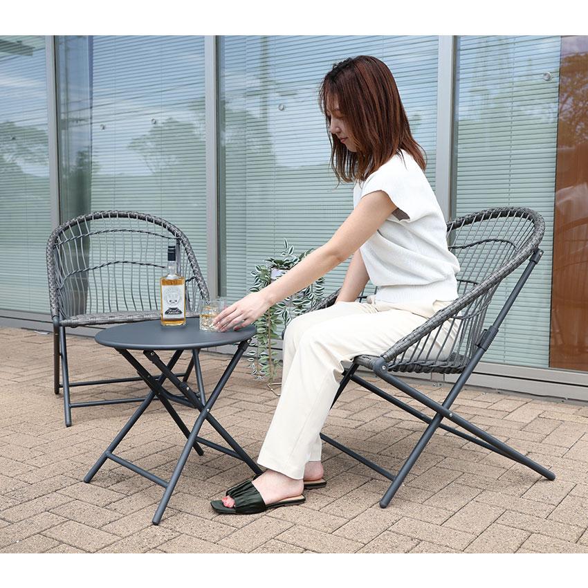 園芸用品 値下げ ガーデンテーブル シンセティックラタン ラタン調 2