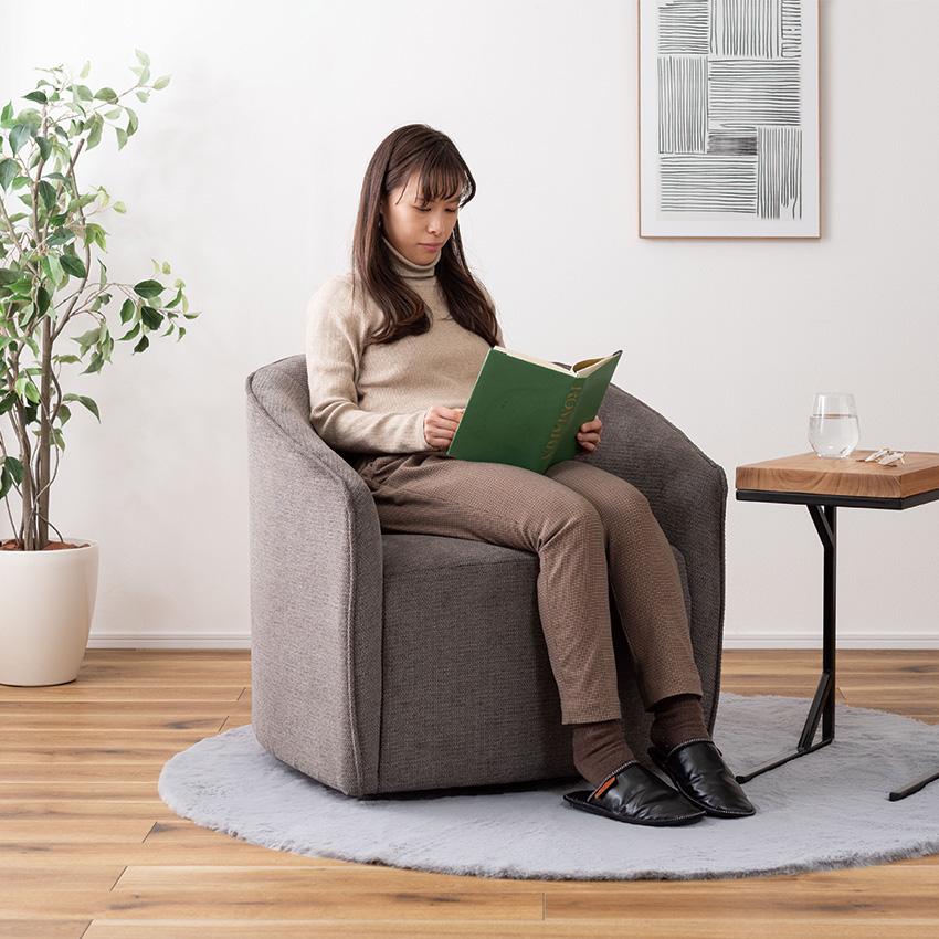 ラウンジソファ MYS-405 送料無料 2color ソファ ソファー 1人掛け 一人掛け 回転 回転式 回転チェア 回転ソファ 回る 肘付き 肘あり アームソファ アームレスト