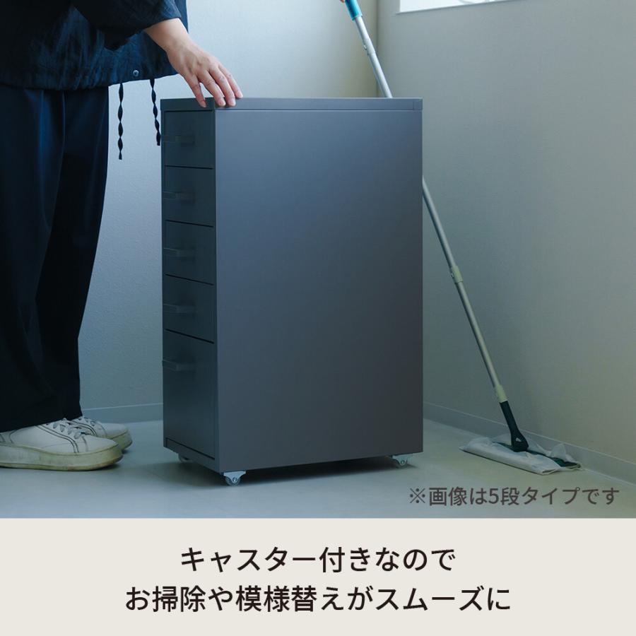 くらしのストレージワゴン5段 NK-481 送料無料 3color 高さ68.5cm オフィス デスクワゴン スチール キャビネット サイドワゴン 収納 ワゴン キャスター付の画像