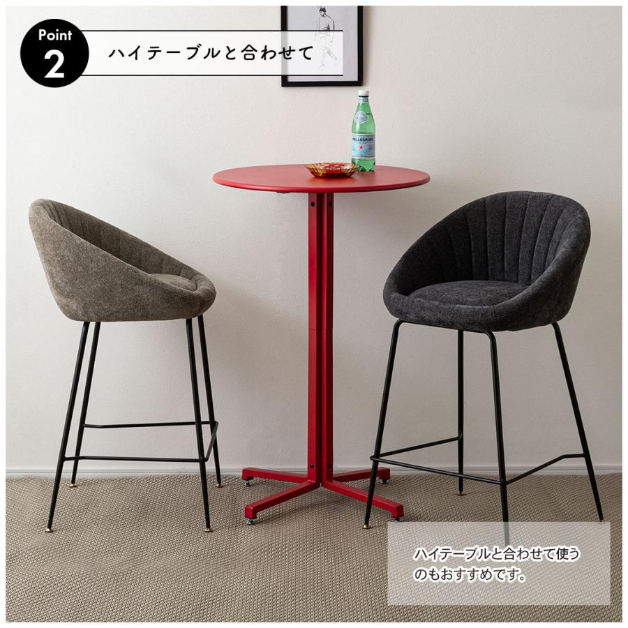 ハイチェア PC-266 送料無料 2color カウンターチェア チェア 椅子 イス シンプル モダン スチール 布地 肘あり 肘掛け 背もたれ カウンター ブラック 黒_4