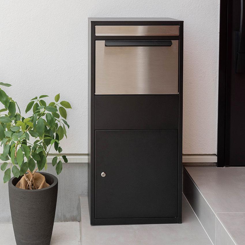 5ACM007 東谷 アズマヤ デリバリーボックス ブラック PST-216SV 東谷 デリバリーボックス 鍵付き 宅配ボックス 大容量 置き型