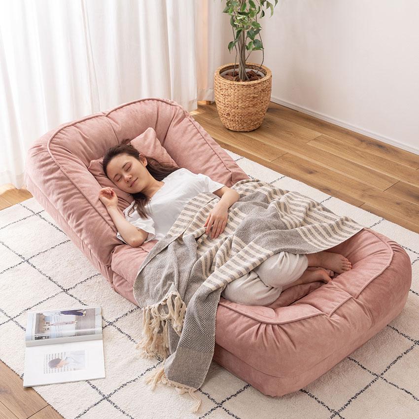 新品 送料込み フロアチェア 防水 リクライニング ソファ ベージュ