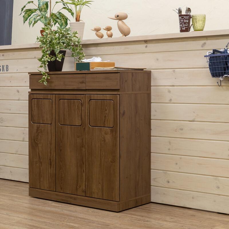 フラップ式ダストボックス3分別ナチュラル