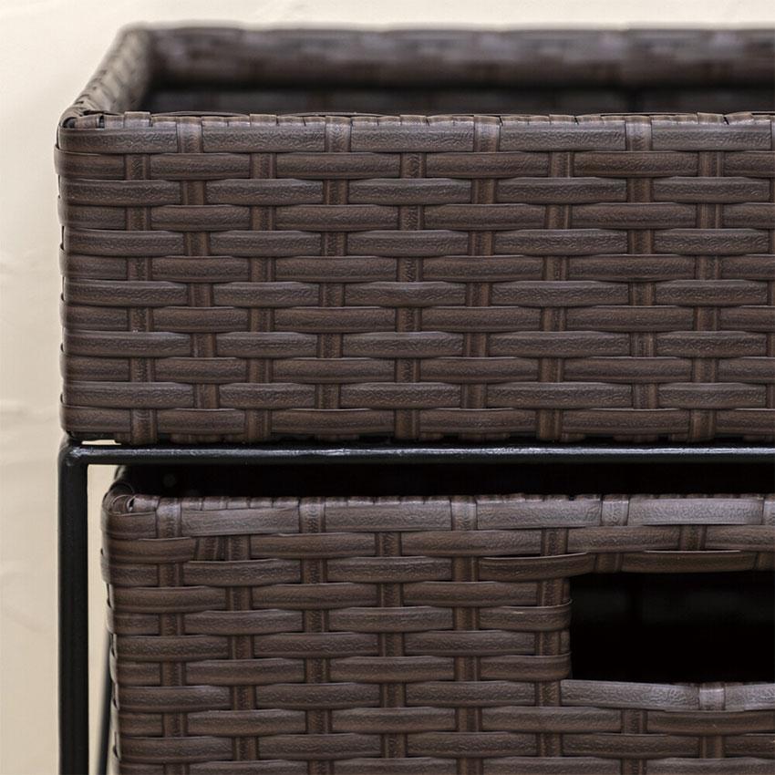 ラタン調チェスト 4段 TME-09 送料無料 4color 収納チェスト 人工