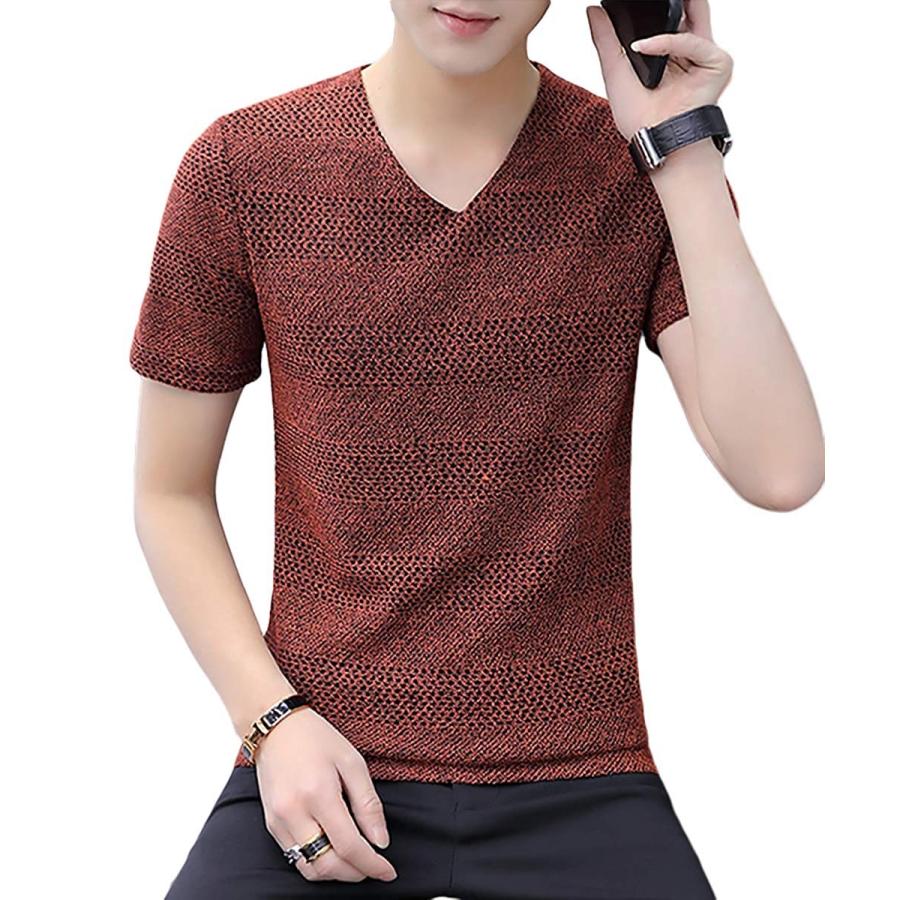 サマーニット メンズ ニット 半袖 Tシャツ 無地 Vネック 綿麻 カットソー サマーセーター セーター インナー 春 夏 トップス F002 Meryueru Mart 通販 Yahoo ショッピング