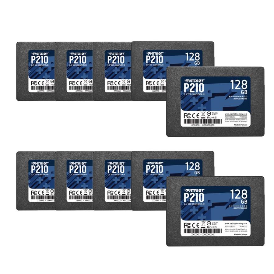 Size:128GB 10 Pack Patriot P210 SATA 3 128GB SSD 2.5 Inch Internal Solid State Drive 10 Pack， Lot of 10 - P210S128G2510 | 