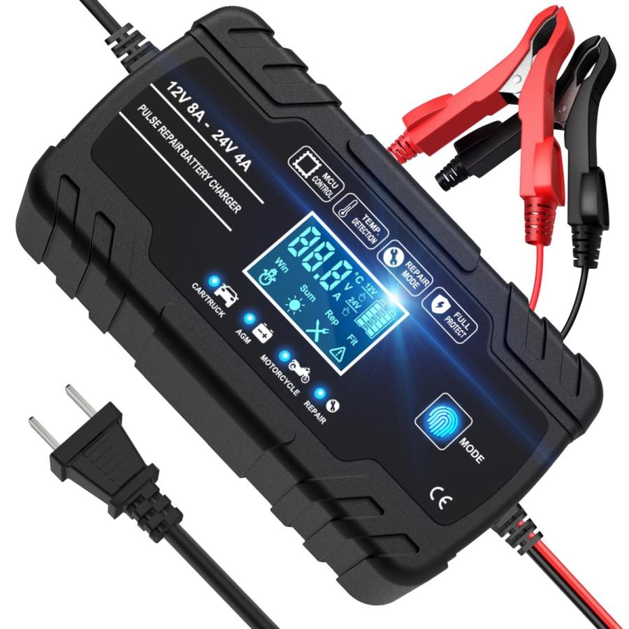 12V/25A 24V/15Aバッテリー充電器全自動バッテリーチャージャー 修復 Seimituseizou 12Vと24V用鉛蓄バッテリー充電器 パルス充電器 全自動