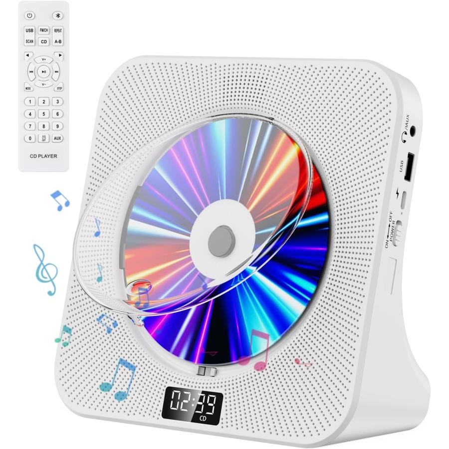 Fohil CDプレーヤー デスク Bluetooth受信/送信 HiFiスピ@ Fohil CDプレーヤー デスク Bluetooth受信/送信 HiFiスピーカー内蔵 多