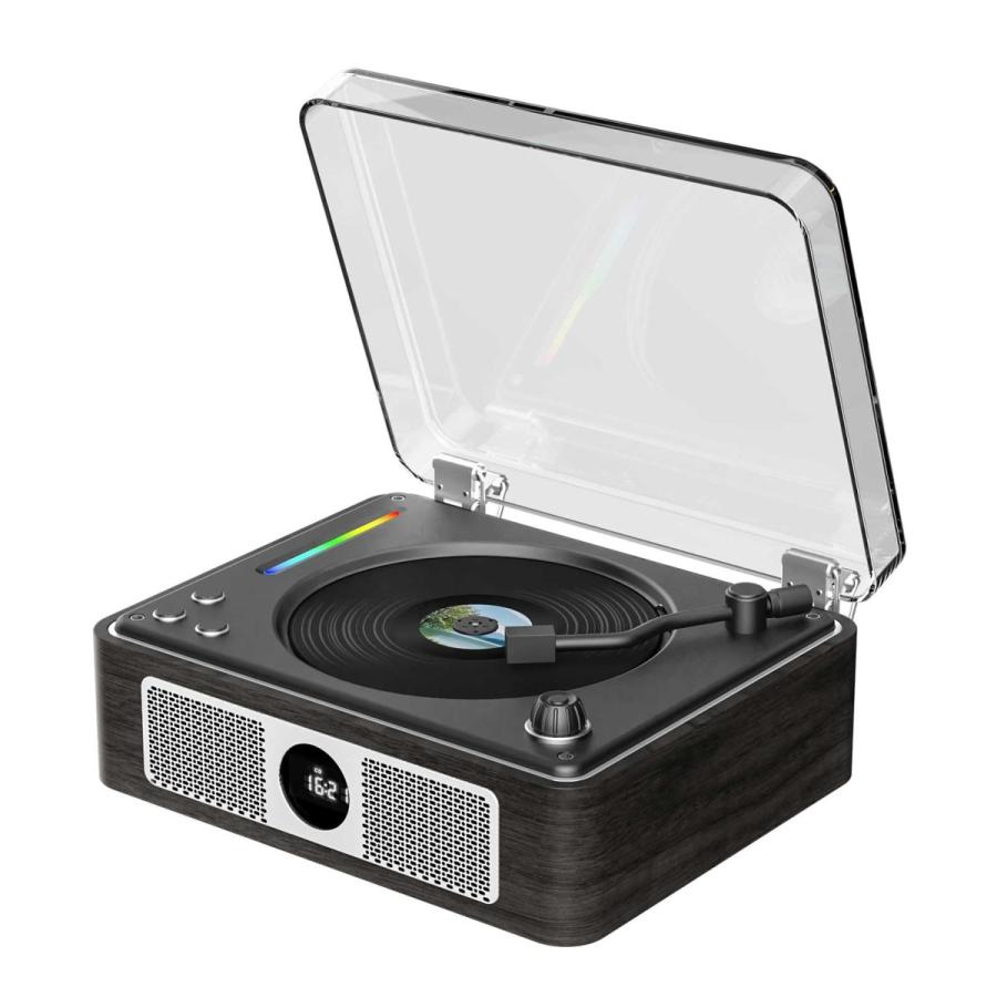 Color:ブラック THINKYA CDプレーヤー Bluetooth受信/送信 レトロ 充電
