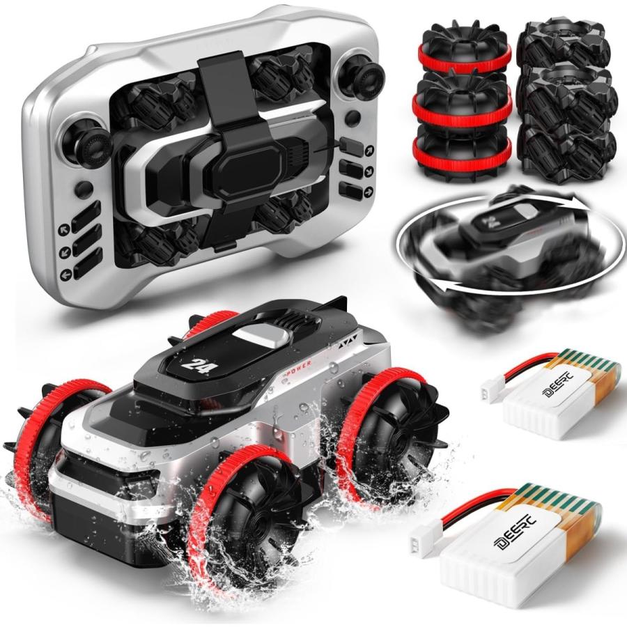 DEERC ラジコンカー ラジコン オフロード 水陸両用 リモコンカー 4WD