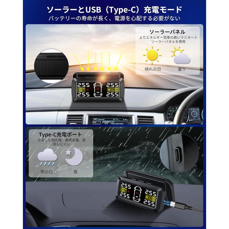 Jelkuz tpms 空気圧センサー2/4輪モード切り替え可能 分離式スタンド