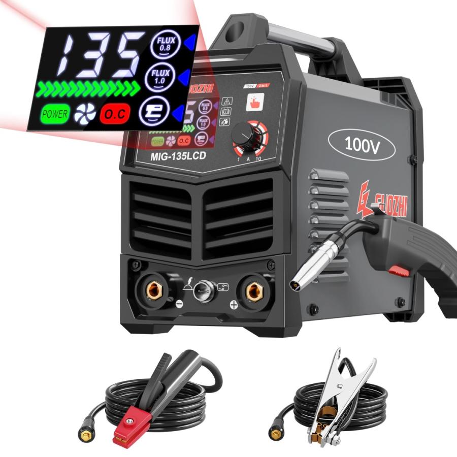 GZ GUOZHI 半自動溶接機 100v アーク溶接 ノンガスワイヤー溶接 1台2役