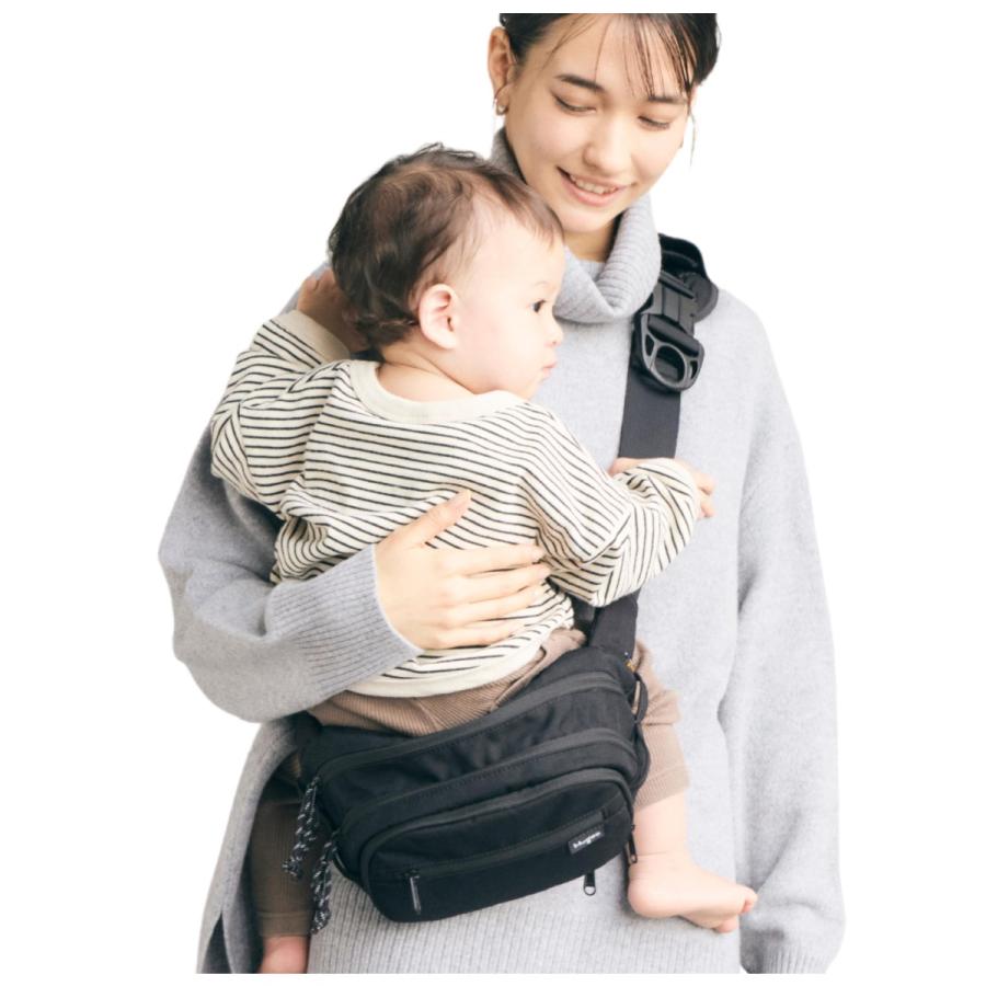 Hugoo ハグー ヒップシート ブラック×ミルクティベージュ Color:ブラック×ミルクティベージュ 【ママリ口コミ大賞2025受賞