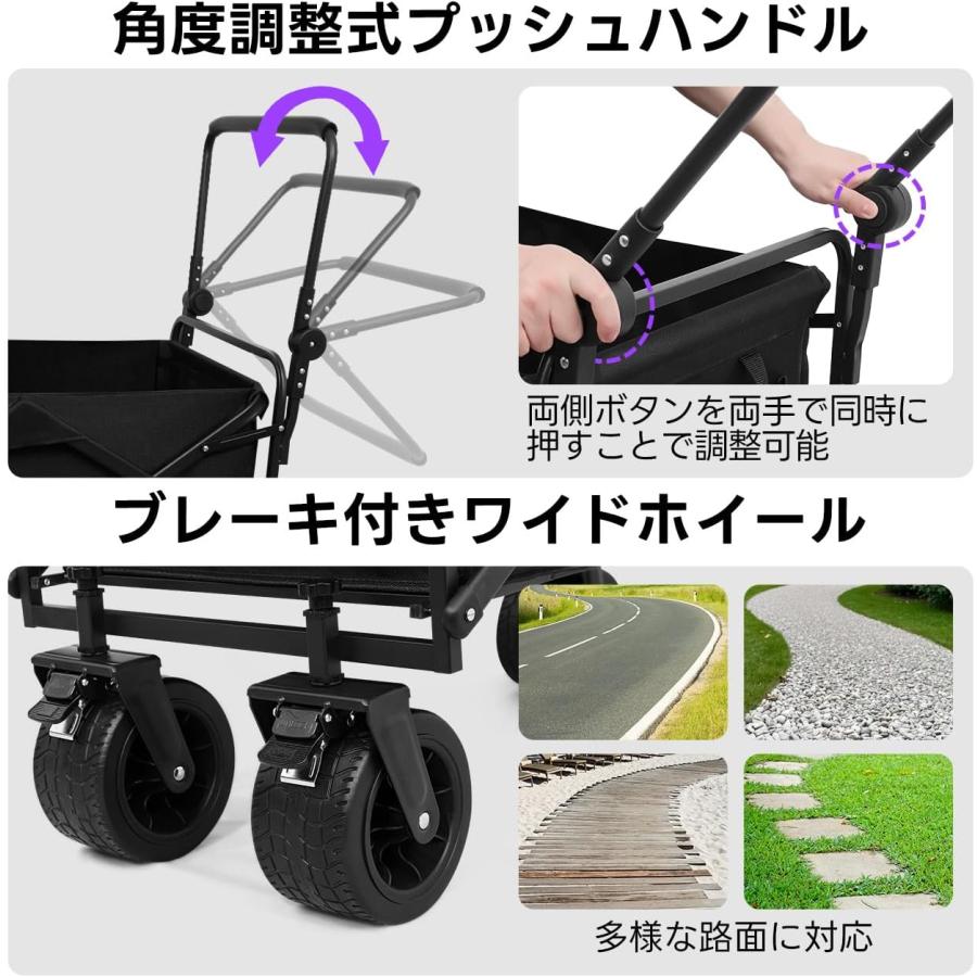 Cavoyo 犬用 カート 大容量 耐荷重73kg 老犬 ペットカート バギー