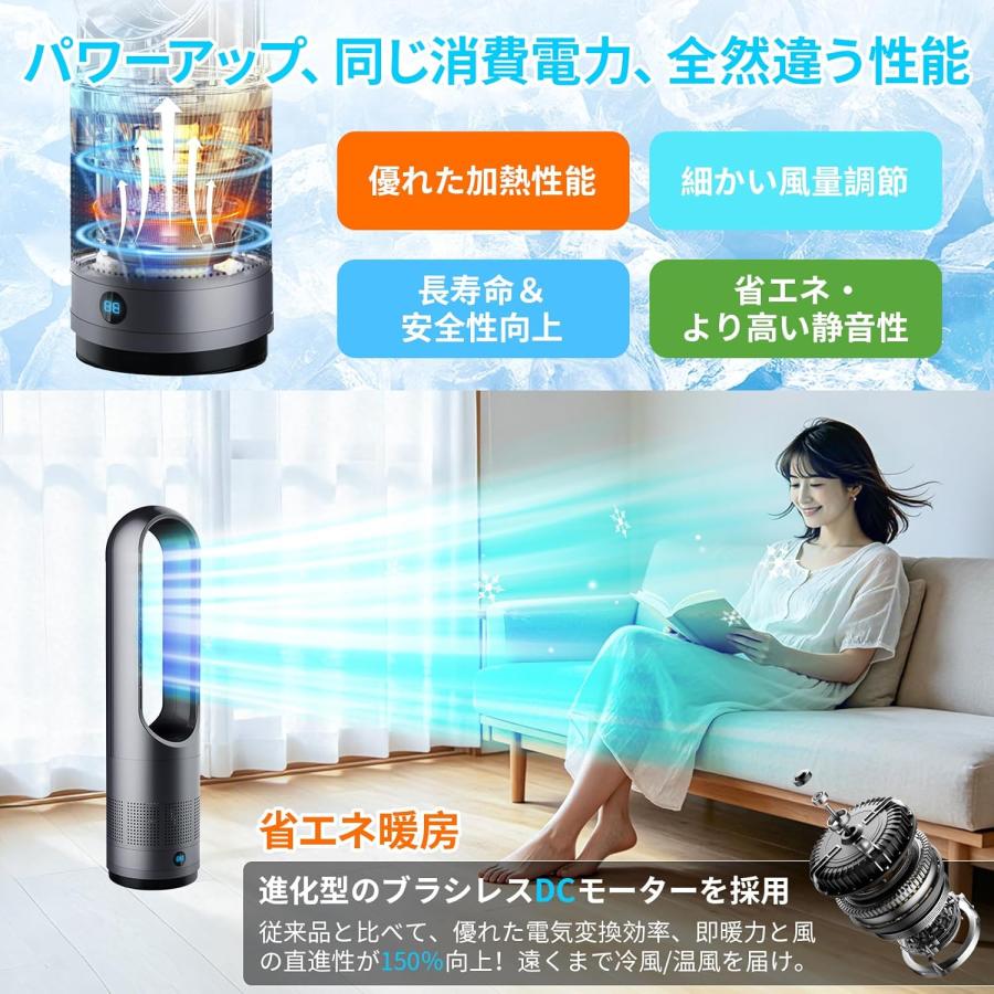 セラミックヒーター タワーファン 扇風機【2026年新定番・〓暖兼用