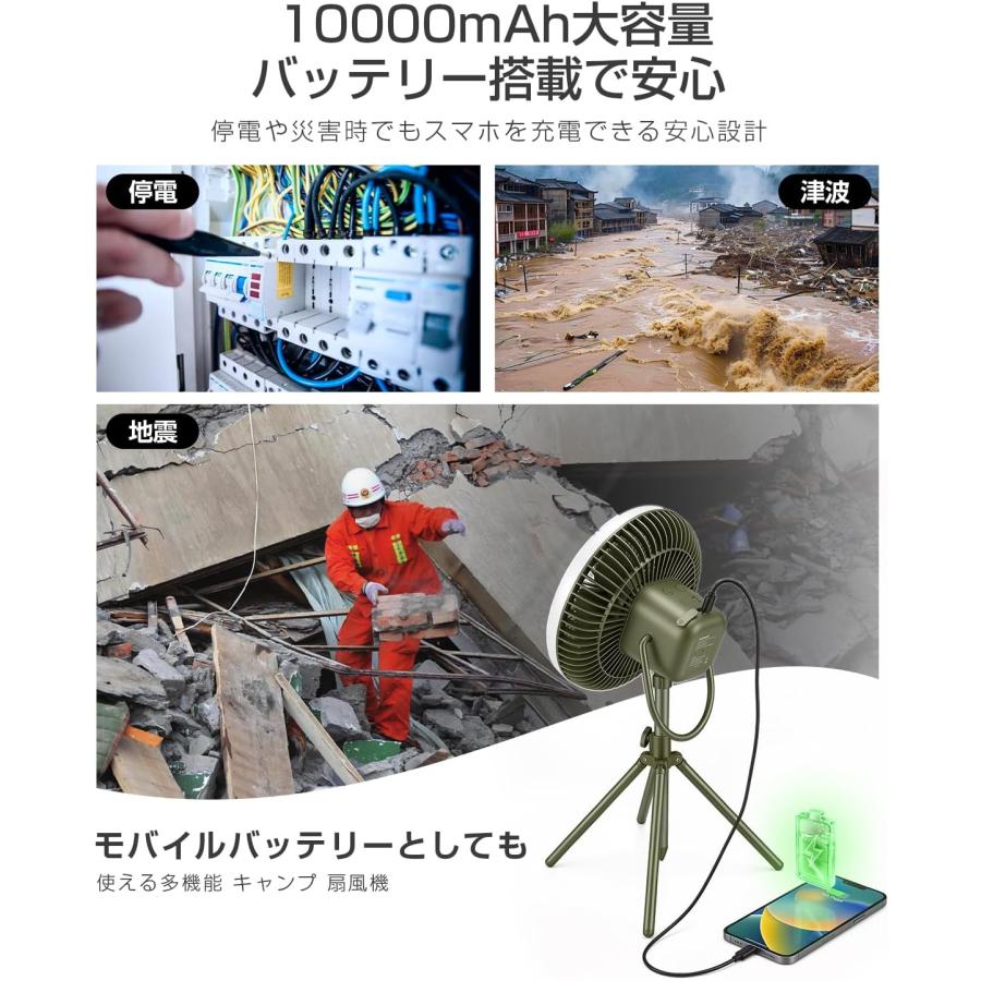2026改良モデル】HAGOOGI キャンプ 扇風機 アウトドア DCモーター