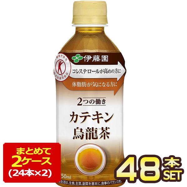 SALE 特保 トクホ 伊藤園 カテキン烏龍茶 350ml PET × 48本［24本×2箱］ウーロン茶 お茶 中国茶 【3〜4営業日以内に出荷】 送料無料（Yahoo!・めしや Yahoo!ショッピング店）