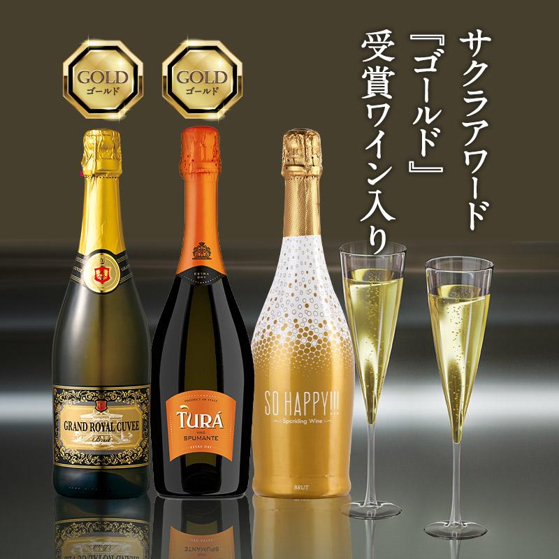 高品質 辛口スパークリングワイン 3本 飲み比べセット イタリア産 サクラアワード ゴールド 金賞入り［常温］【3〜4営業日以内に出荷】【送料無料】[W]｜meshiya｜08