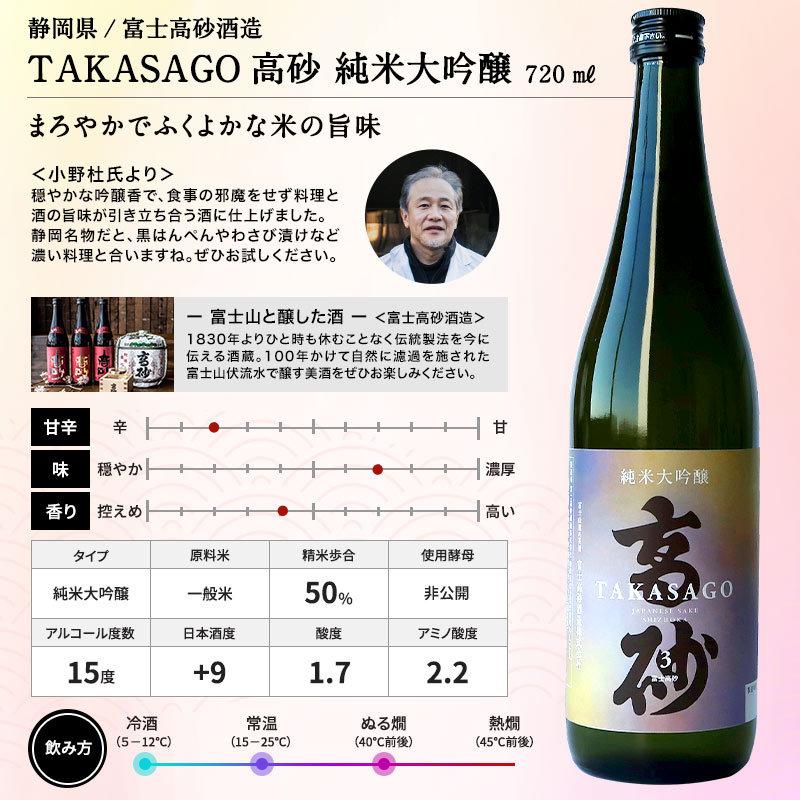 TAKASAGO純米大吟醸 720ml 富士高砂酒造 【3〜4営業日以内に出荷