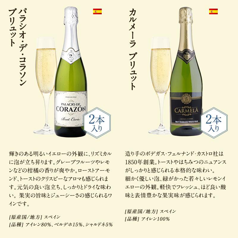 スパークリングワイン 12本 セット（6種×各2本）ワインセット飲み比べセット [W]［常温］【3〜4営業日以内に出荷】｜meshiya｜04