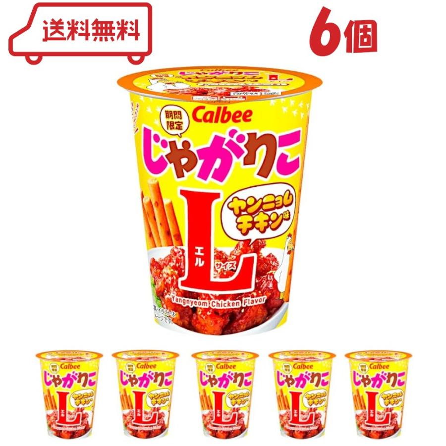 じゃがりこ カルビー ヤンニョムチキン味 Lサイズ 66g×6個 賞味期限