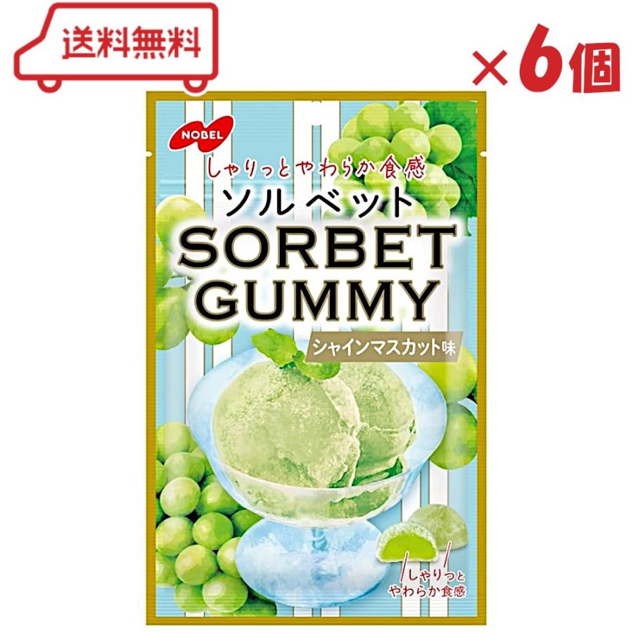 NOBEL ノーベル製菓 ソルベットグミ シャインマスカット味 50g × 6個