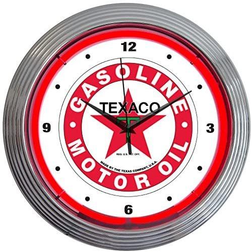 アウトレット品 Texaco ガソリン レトロ ネオンクロック壁掛時計 並行輸入品 レッド 割引アウトレット Radiobrahmaputra Org